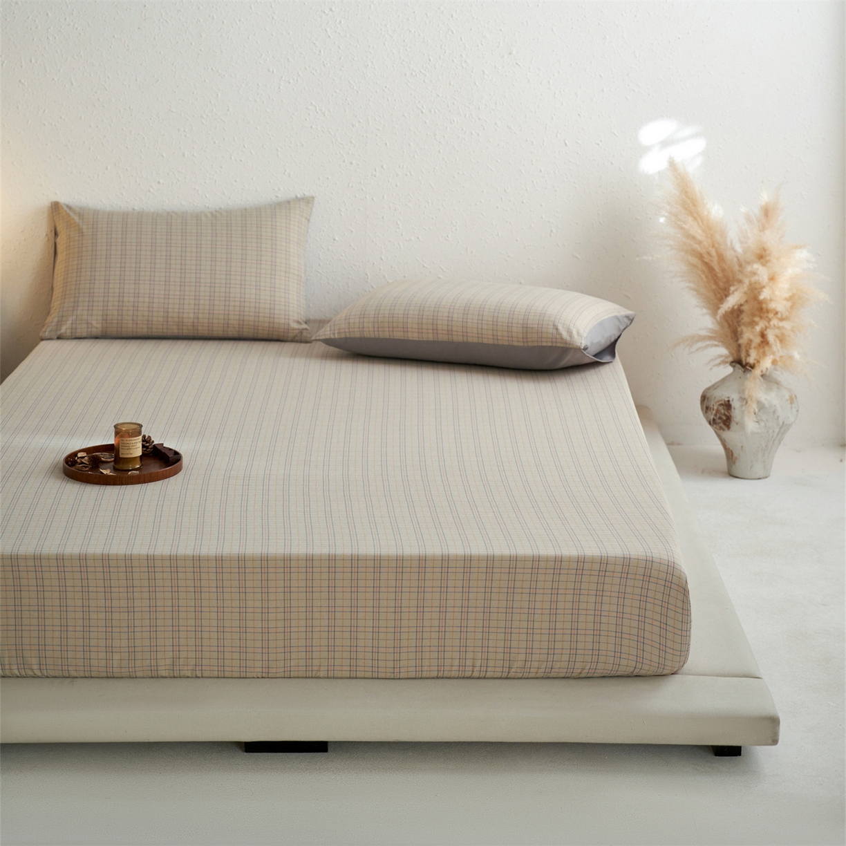 91家纺网 家纺一手货源 找家纺 启程家纺 2026新款全棉纯棉色织水洗棉单床笠床笠单件单品床笠 秋天5号