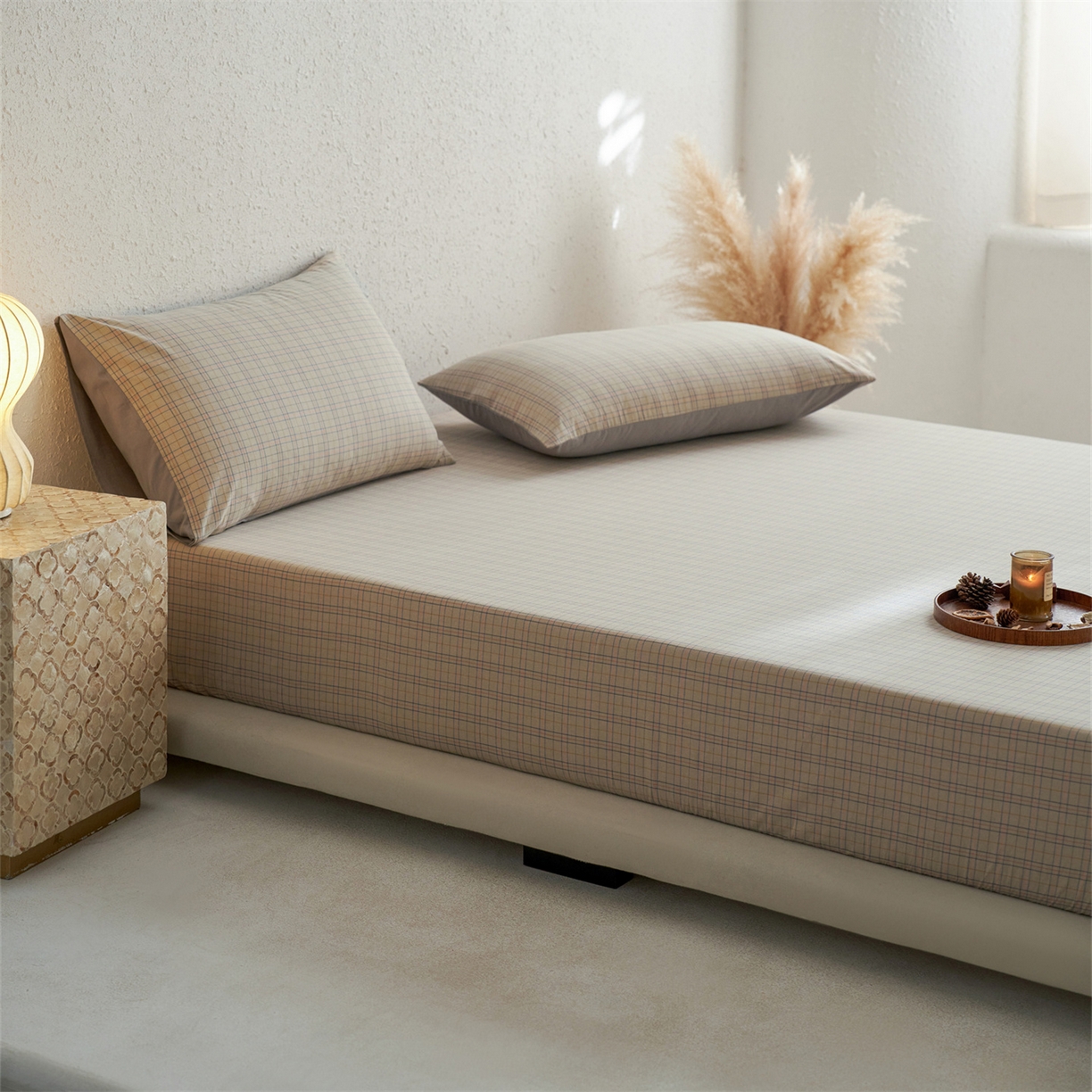 91家纺网 家纺一手货源 找家纺 启程家纺 2026新款全棉纯棉色织水洗棉单床笠床笠单件单品床笠 秋天5号