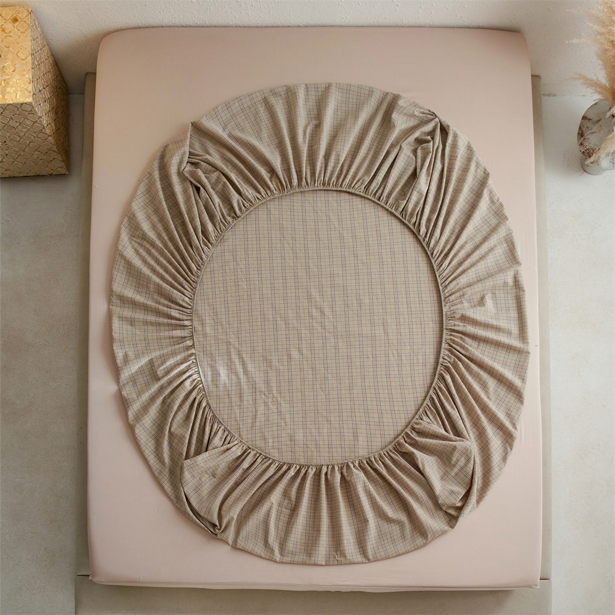 91家纺网 家纺一手货源 找家纺 启程家纺 2026新款全棉纯棉色织水洗棉单床笠床笠单件单品床笠 秋天5号