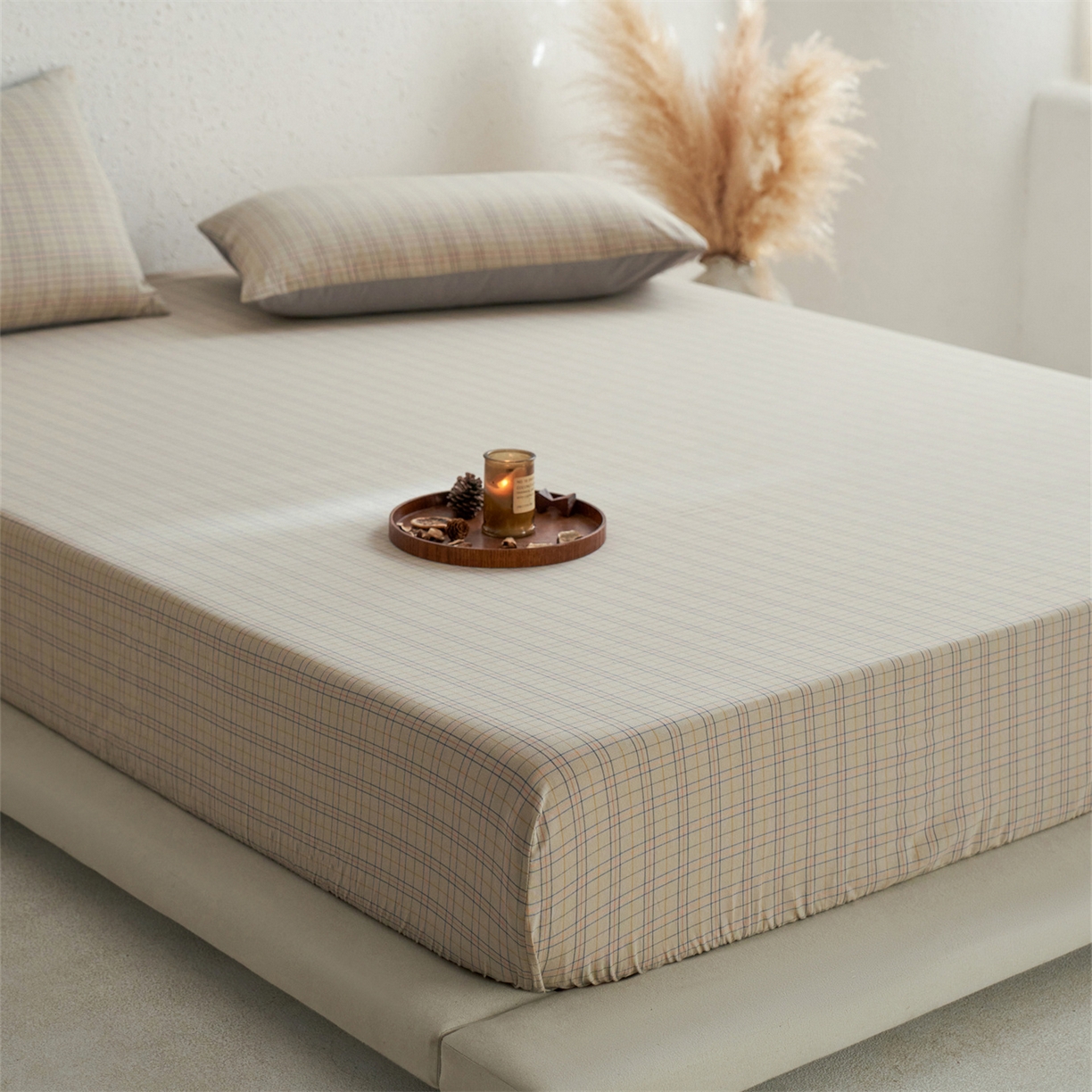 91家纺网 家纺一手货源 找家纺 启程家纺 2026新款全棉纯棉色织水洗棉单床笠床笠单件单品床笠 秋天5号