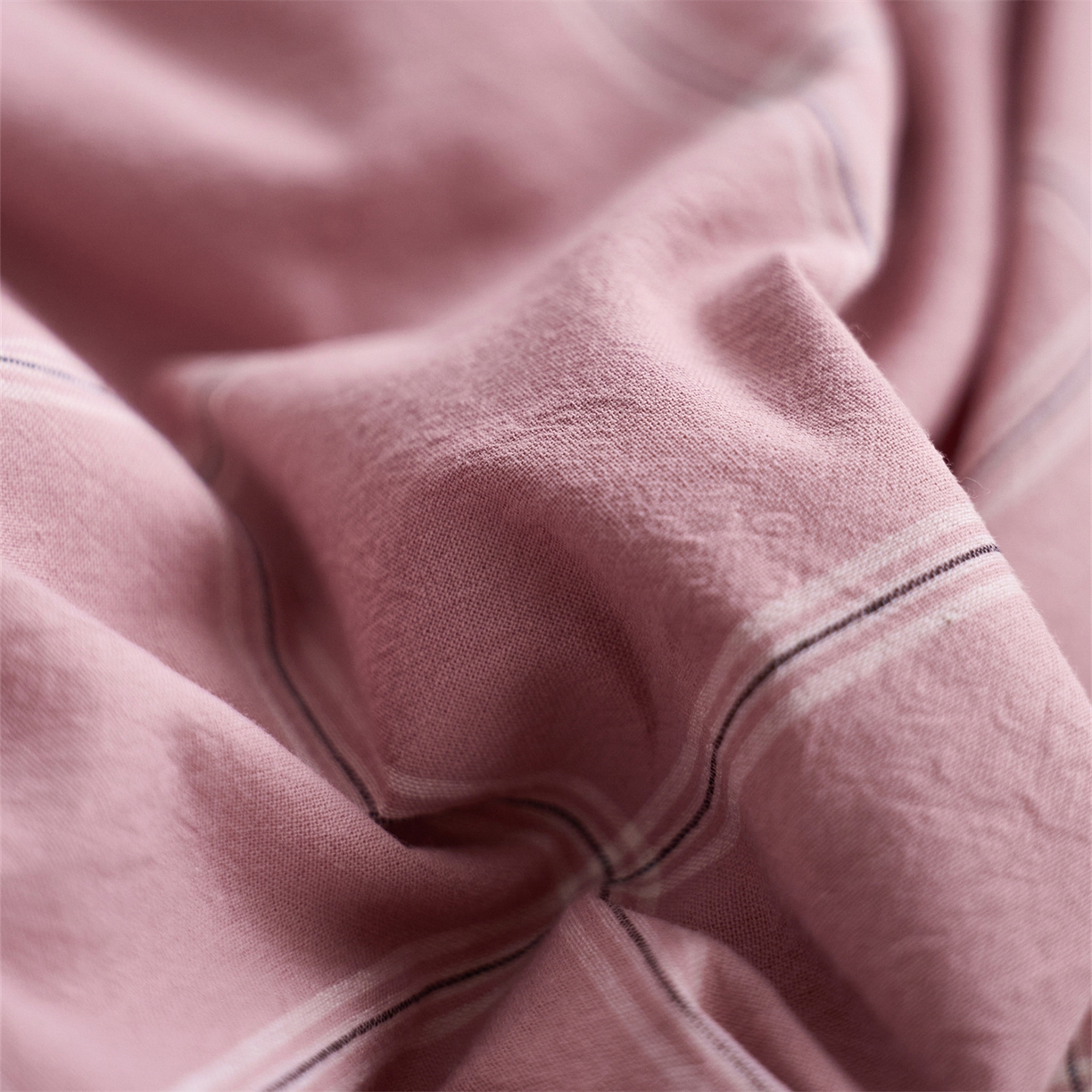 91家纺网 家纺一手货源 找家纺 启程家纺 2026新款全棉纯棉色织水洗棉单床单床单单件单品床单 大布丁-粉