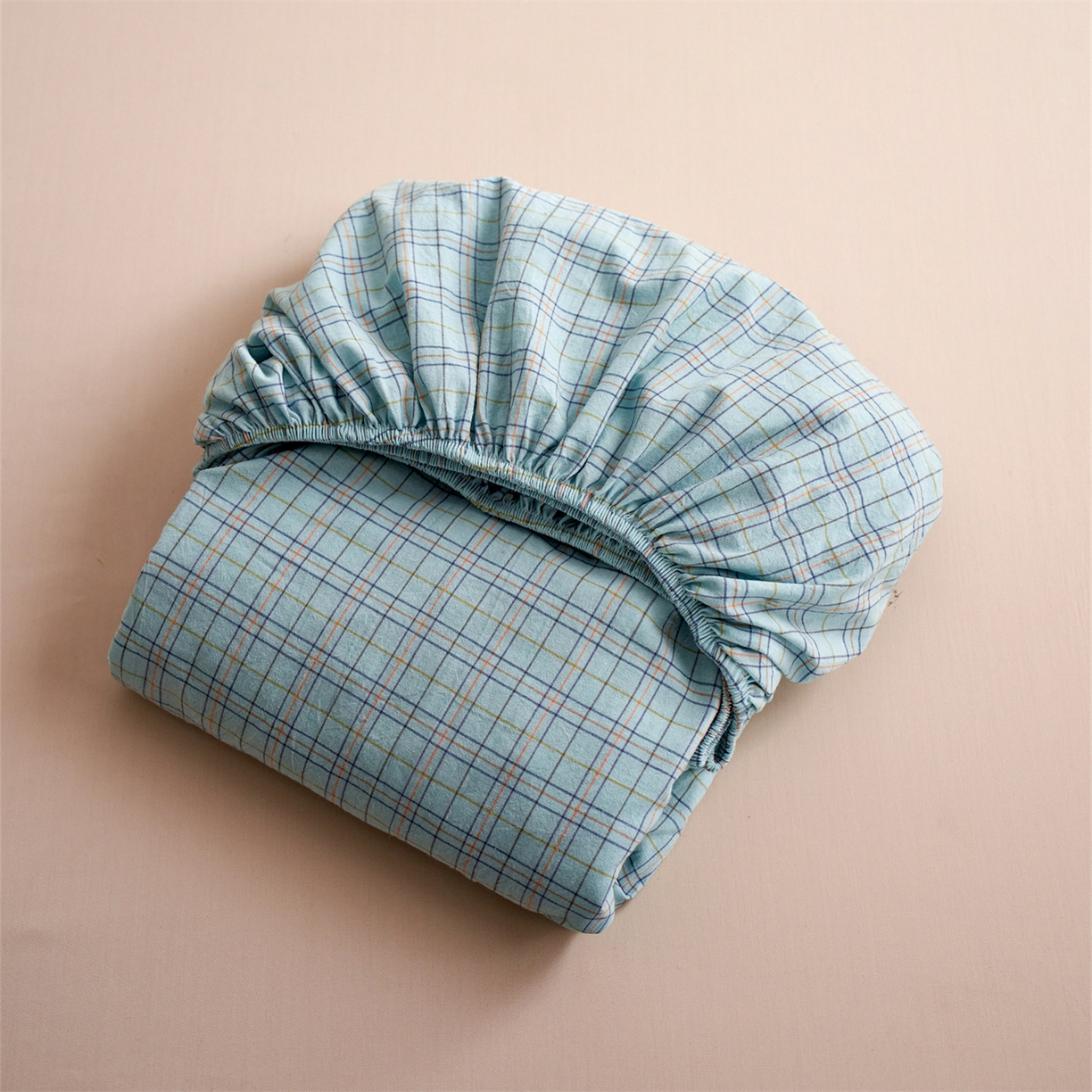 91家纺网 家纺一手货源 找家纺 启程家纺 2026新款全棉纯棉色织水洗棉单床笠床笠单件单品床笠 秋田蓝