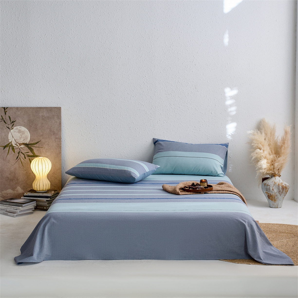 启程家纺 2026新款全棉纯棉色织水洗棉单床单床单单件单品床单 米亚兰