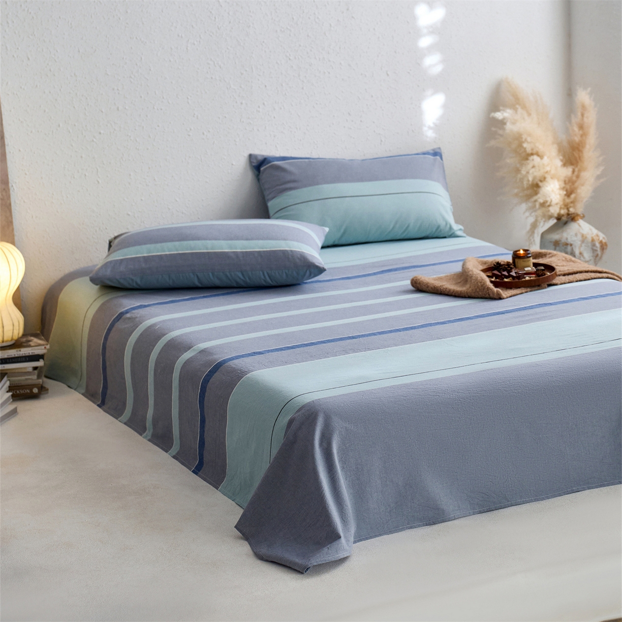 91家纺网 家纺一手货源 找家纺 启程家纺 2026新款全棉纯棉色织水洗棉单床单床单单件单品床单 米亚兰