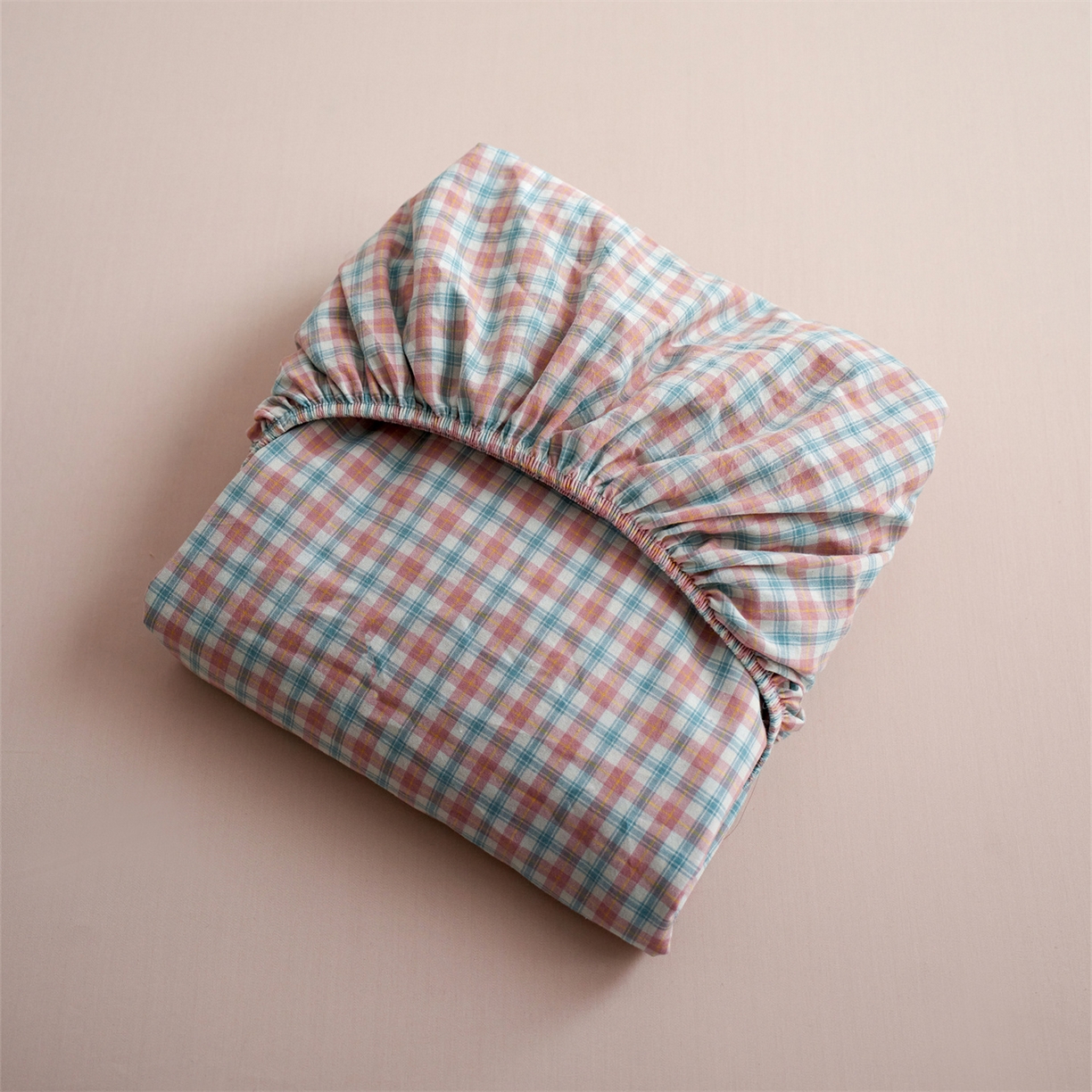 91家纺网 家纺一手货源 找家纺 启程家纺 2026新款全棉纯棉色织水洗棉单床笠床笠单件单品床笠 松墨