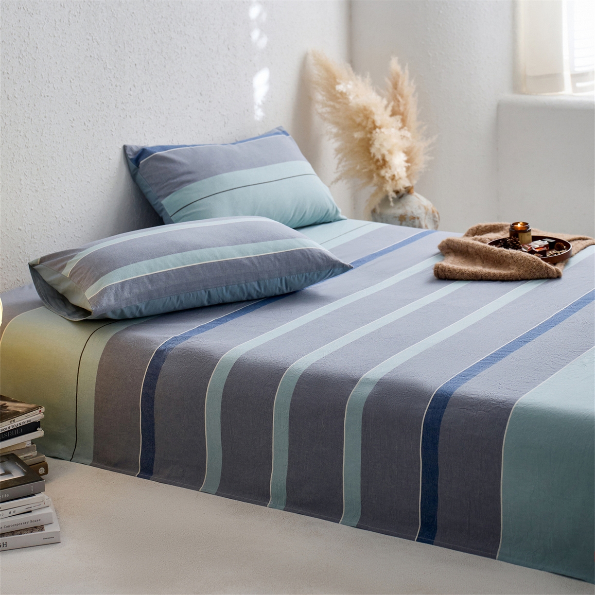 91家纺网 家纺一手货源 找家纺 启程家纺 2026新款全棉纯棉色织水洗棉单床单床单单件单品床单 米亚兰