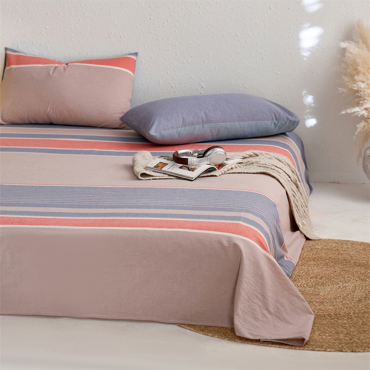 91家纺网 家纺一手货源 找家纺 启程家纺 2026新款全棉纯棉色织水洗棉单床单床单单件单品床单 土耳其