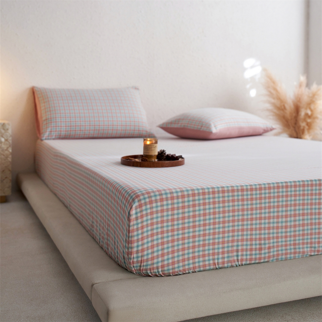 91家纺网 家纺一手货源 找家纺 启程家纺 2026新款全棉纯棉色织水洗棉单床笠床笠单件单品床笠 松墨