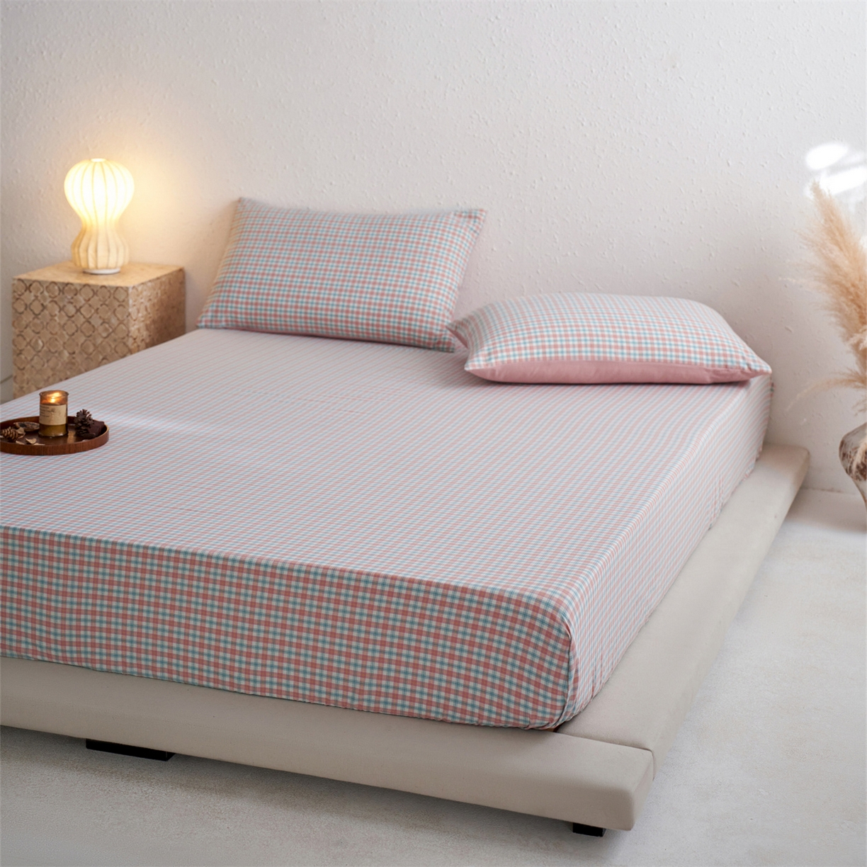 91家纺网 家纺一手货源 找家纺 启程家纺 2026新款全棉纯棉色织水洗棉单床笠床笠单件单品床笠 松墨