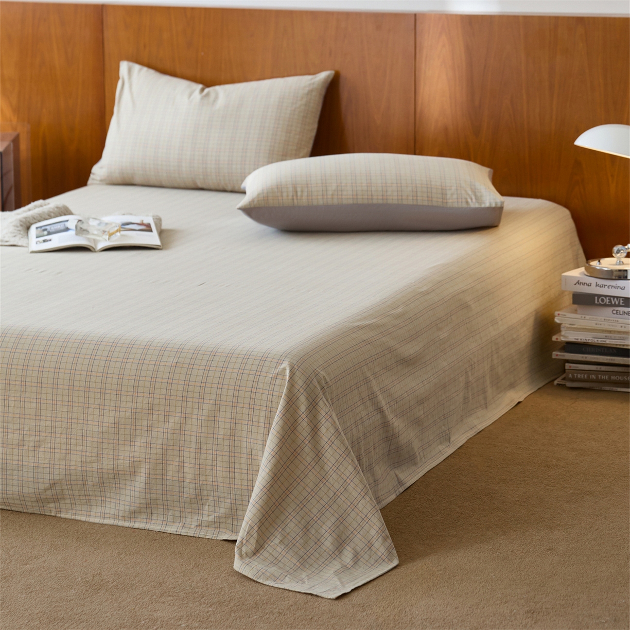 91家纺网 家纺一手货源 找家纺 启程家纺 2026新款全棉纯棉色织水洗棉单床单床单单件单品床单 秋田5号