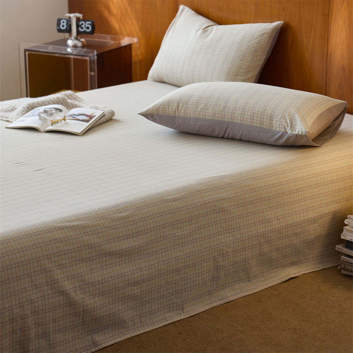 91家纺网 家纺一手货源 找家纺 启程家纺 2026新款全棉纯棉色织水洗棉单床单床单单件单品床单 秋田5号