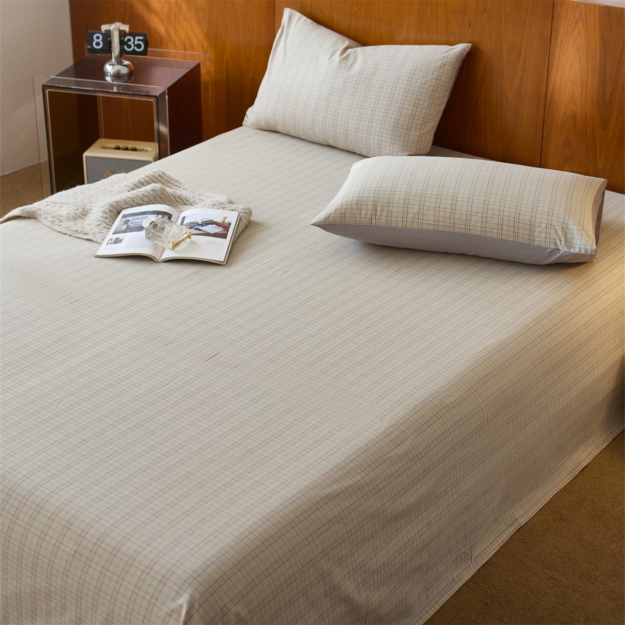 91家纺网 家纺一手货源 找家纺 启程家纺 2026新款全棉纯棉色织水洗棉单床单床单单件单品床单 秋田5号