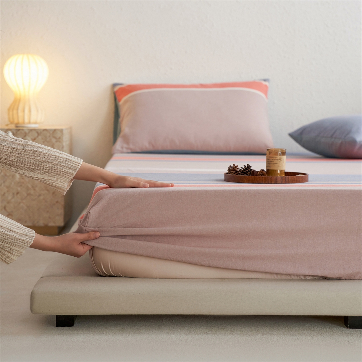 91家纺网 家纺一手货源 找家纺 启程家纺 2026新款全棉纯棉色织水洗棉单床笠床笠单件单品床笠 土耳其