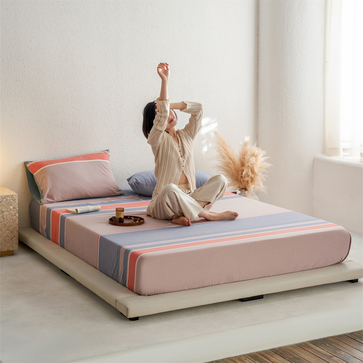 91家纺网 家纺一手货源 找家纺 启程家纺 2026新款全棉纯棉色织水洗棉单床笠床笠单件单品床笠 土耳其