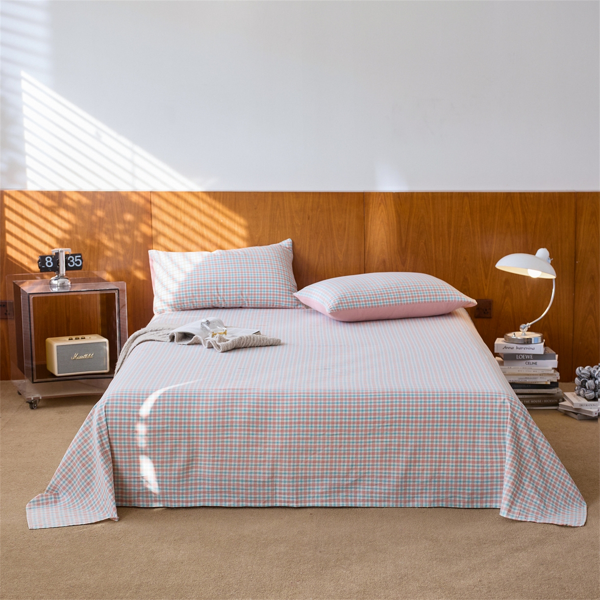 启程家纺 2026新款全棉纯棉色织水洗棉单床单床单单件单品床单 松墨