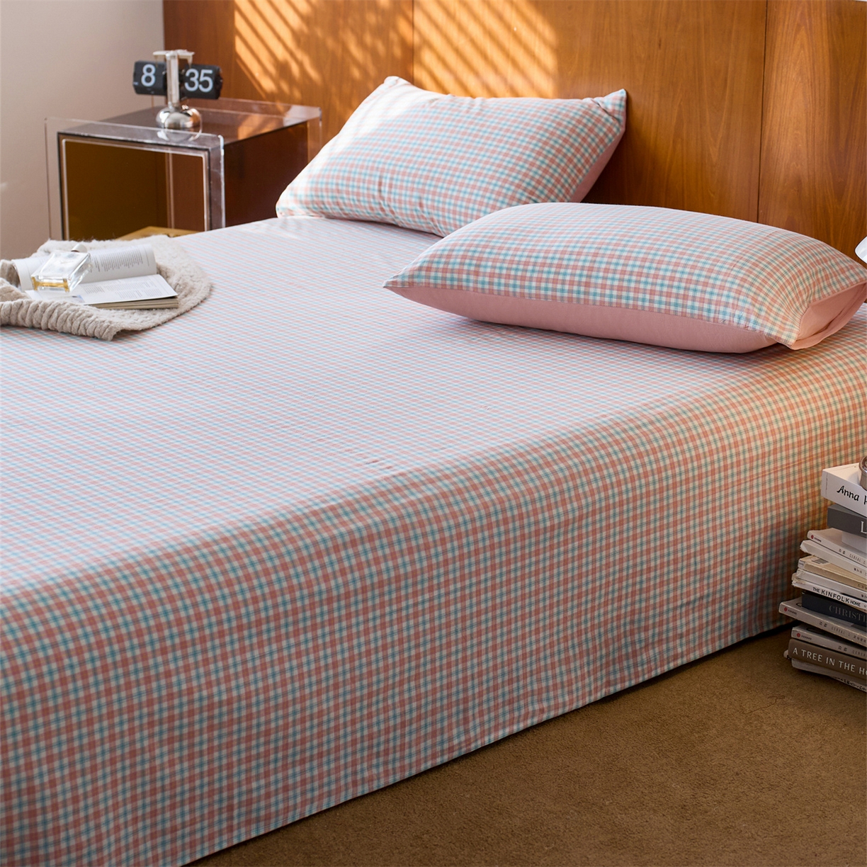 91家纺网 家纺一手货源 找家纺 启程家纺 2026新款全棉纯棉色织水洗棉单床单床单单件单品床单 松墨