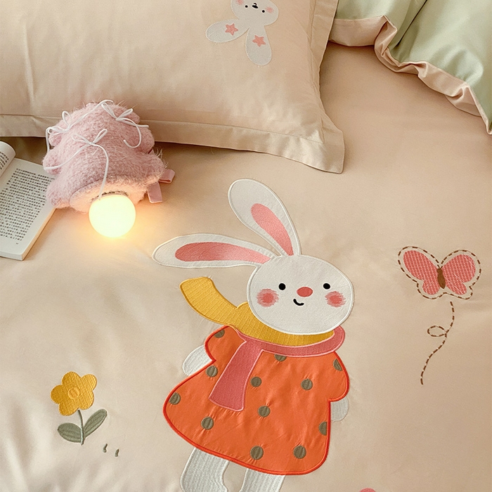 91家纺网 家纺一手货源 找家纺 （总）润肤居 2026春夏新款全棉纯棉13372贴布绣四件套