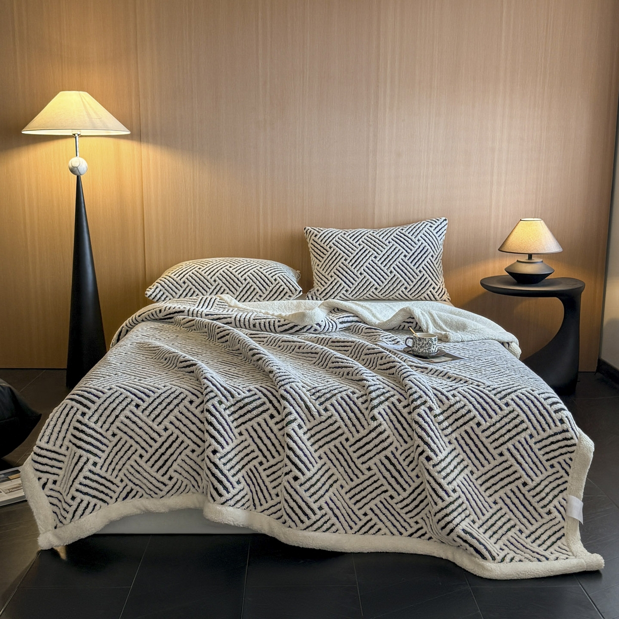 91家纺网 家纺一手货源 找家纺 可恩欣 2026新款舒棉绒提花防水床笠-利奥 利奥-皓月