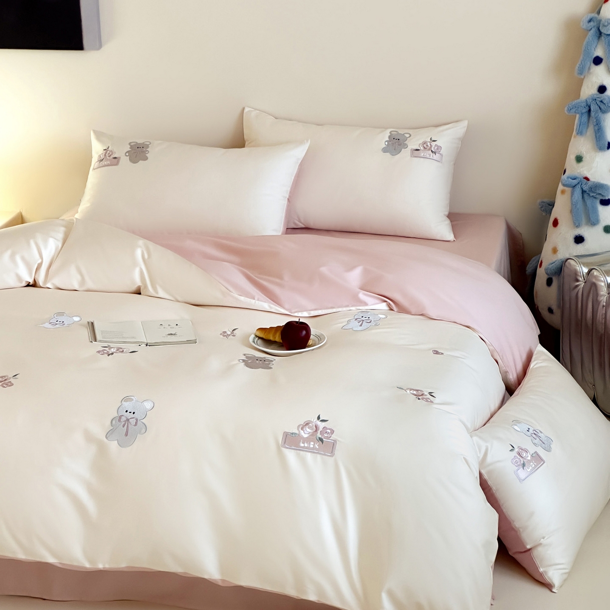 91家纺网 家纺一手货源 找家纺 （总）爱缦 2025新款海边假日系列60支莱赛尔四件套风格二