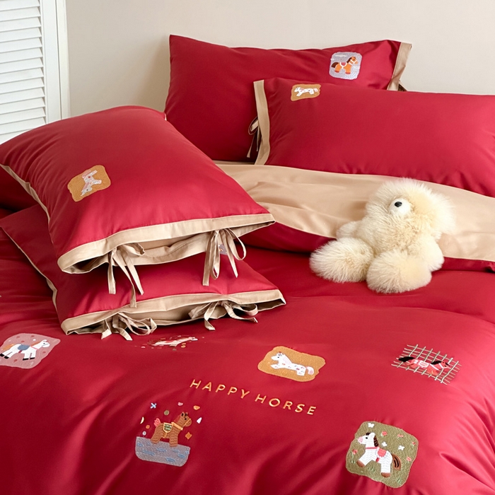 91家纺网 家纺一手货源 找家纺 （总）爱缦 2026新款小马奔腾系列100s全棉四件套（此款券后控价：小号238，标准298，大号318）