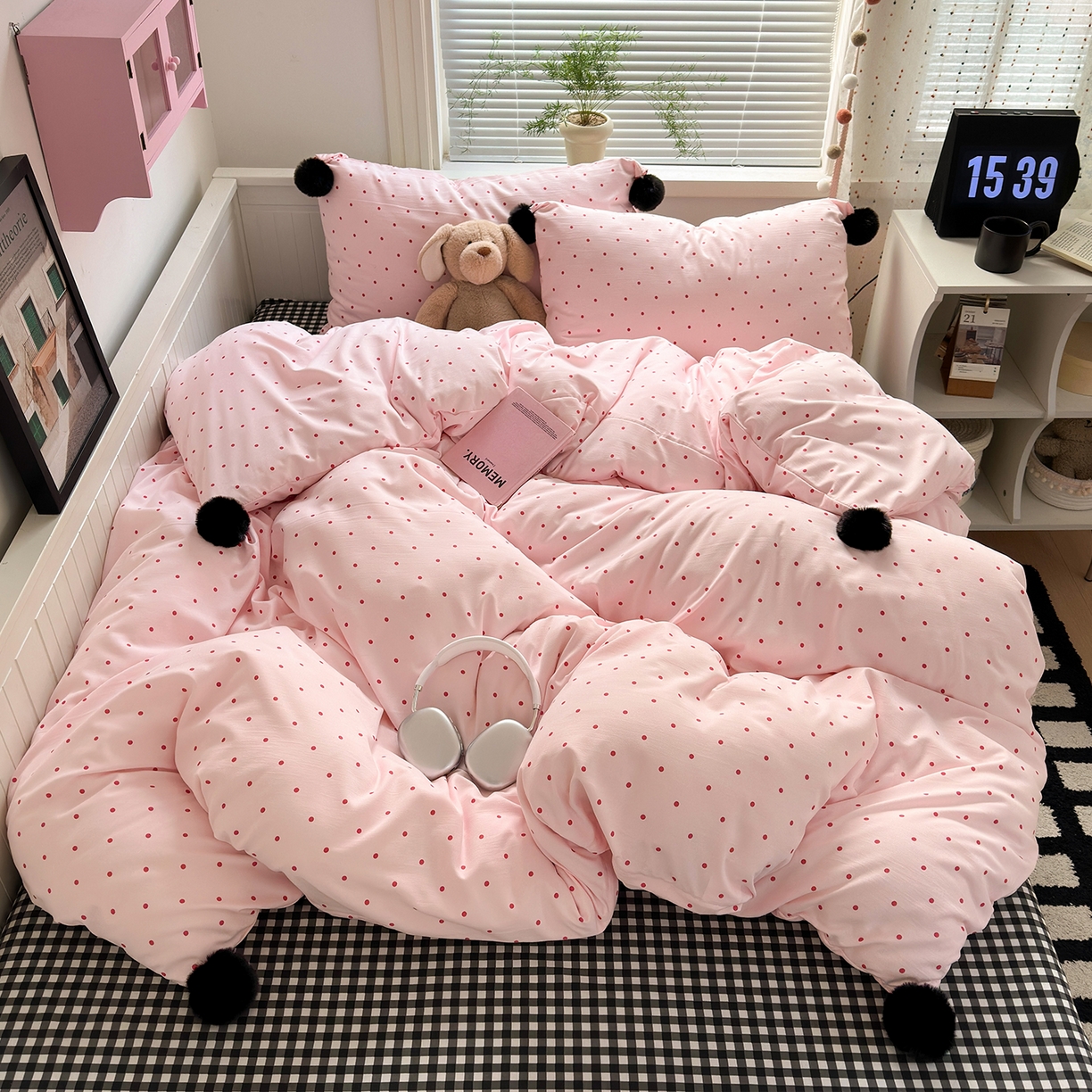 优选良品 2026新款混搭圆点啵啵毛球款四件套学生三件套-小红书推荐 圆点啵啵-粉