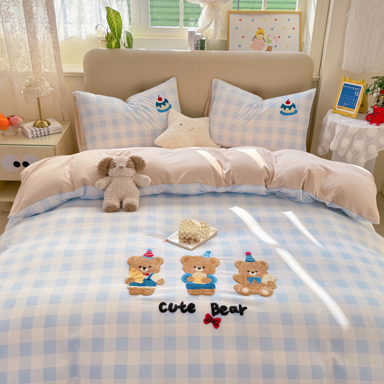 91家纺网 家纺一手货源 找家纺 优选 2026新款小红书热款混搭风毛巾绣床上用品四件套韩版学生三件套【专版花型 盗版必究】 好心情