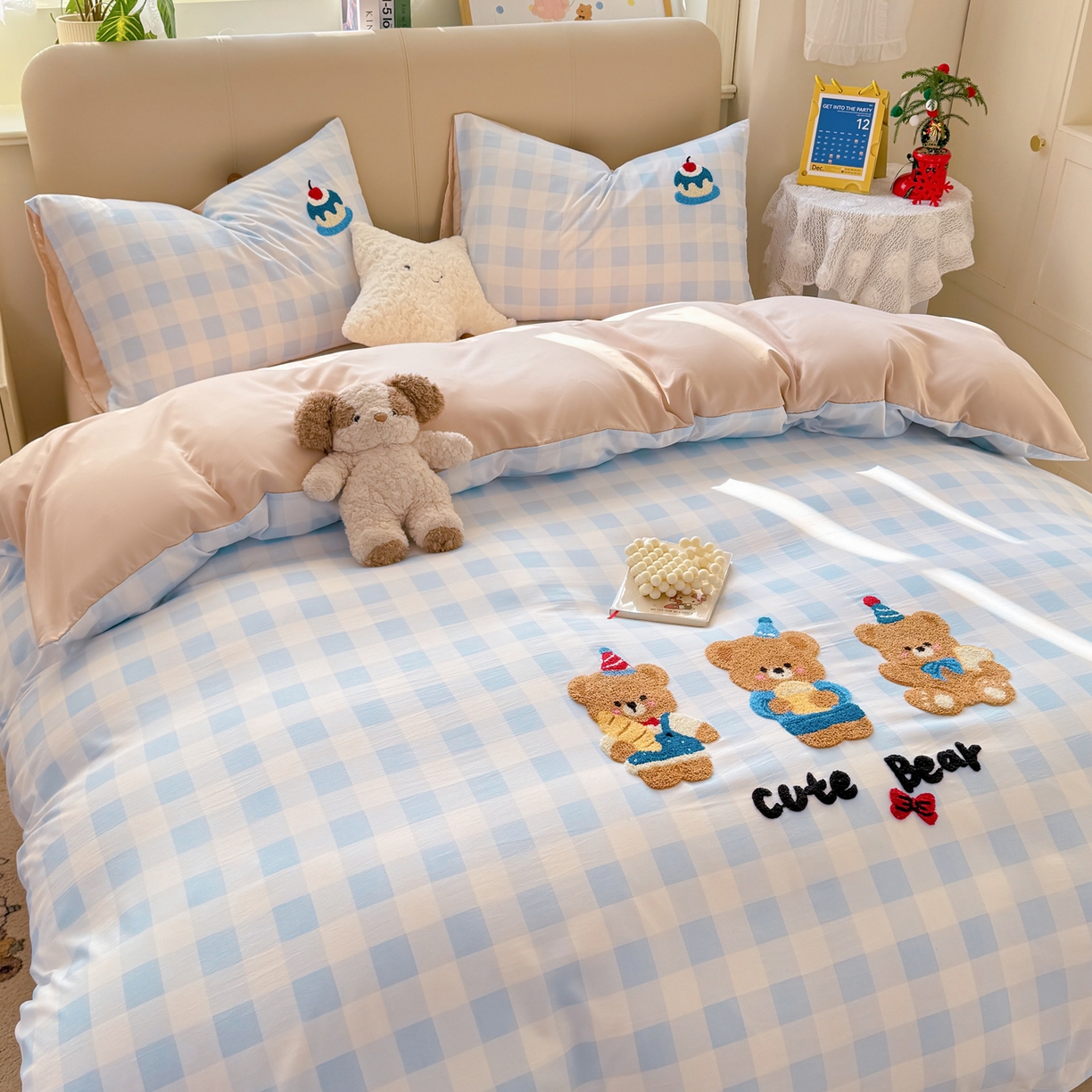 91家纺网 家纺一手货源 找家纺 优选 2026新款小红书热款混搭风毛巾绣床上用品四件套韩版学生三件套【专版花型 盗版必究】 好心情