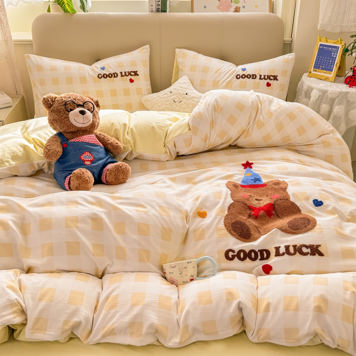 91家纺网 家纺一手货源 找家纺 （总）优选良品 2026新款小红书热款混搭风毛巾绣床上用品四件套韩版学生三件套