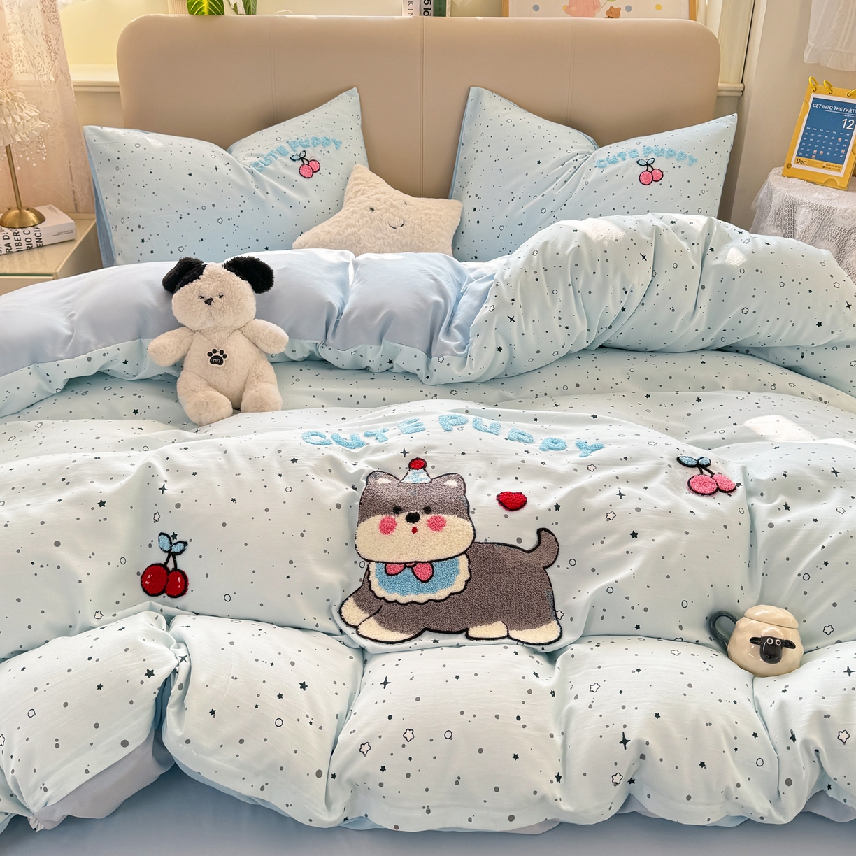 91家纺网 家纺一手货源 找家纺 （总）优选良品 2026新款小红书热款混搭风毛巾绣床上用品四件套韩版学生三件套