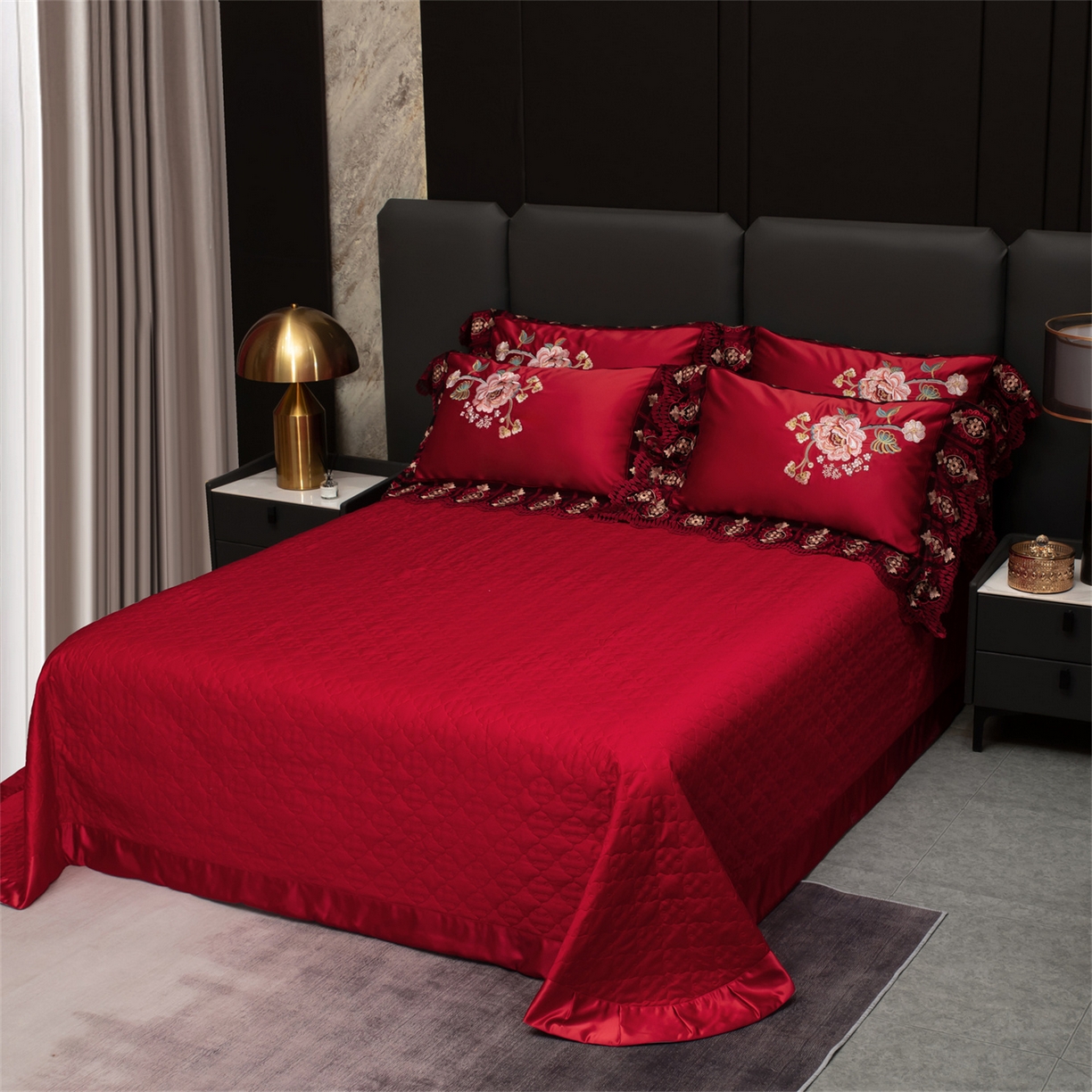 91家纺网 家纺一手货源 找家纺 （总）OL家纺 2026新款高精密苏绣蕾丝四件套