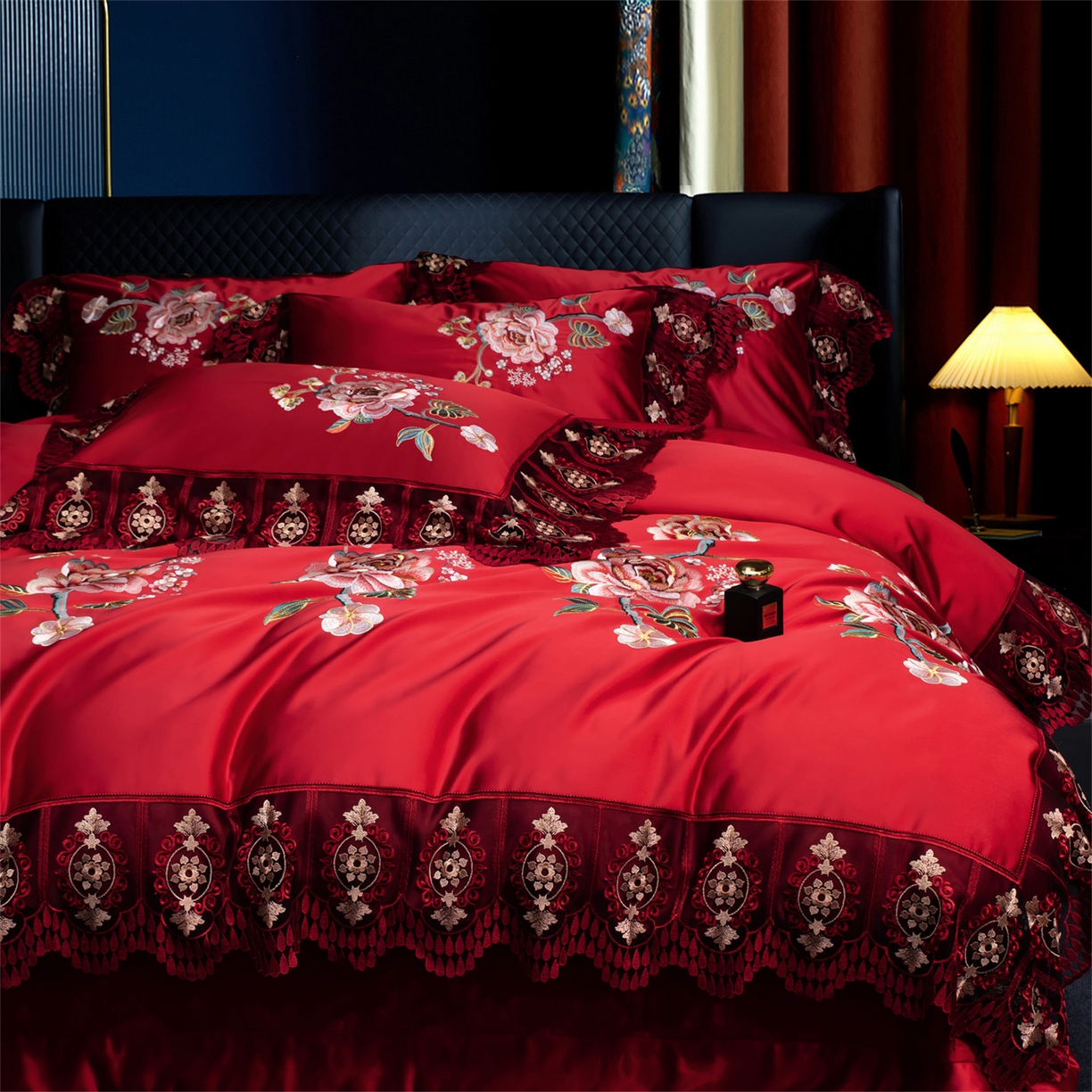 91家纺网 家纺一手货源 找家纺 （总）OL家纺 2026新款高精密苏绣蕾丝四件套