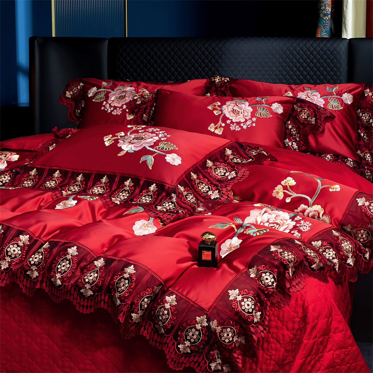 91家纺网 家纺一手货源 找家纺 （总）OL家纺 2026新款高精密苏绣蕾丝四件套