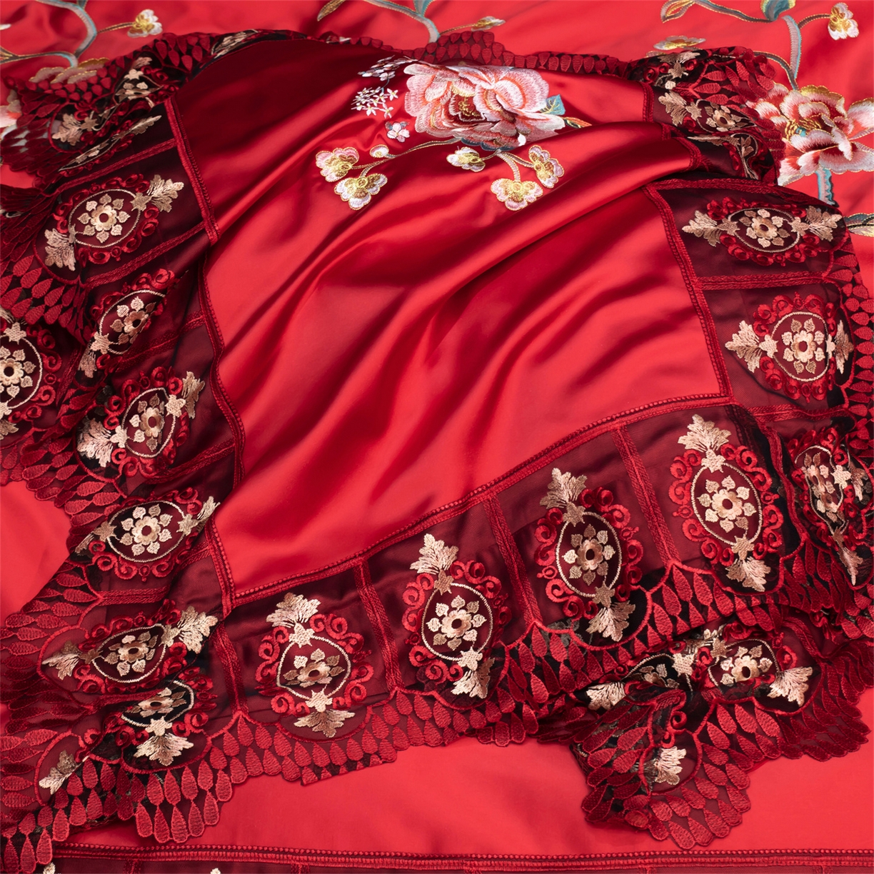 91家纺网 家纺一手货源 找家纺 （总）OL家纺 2026新款高精密苏绣蕾丝四件套