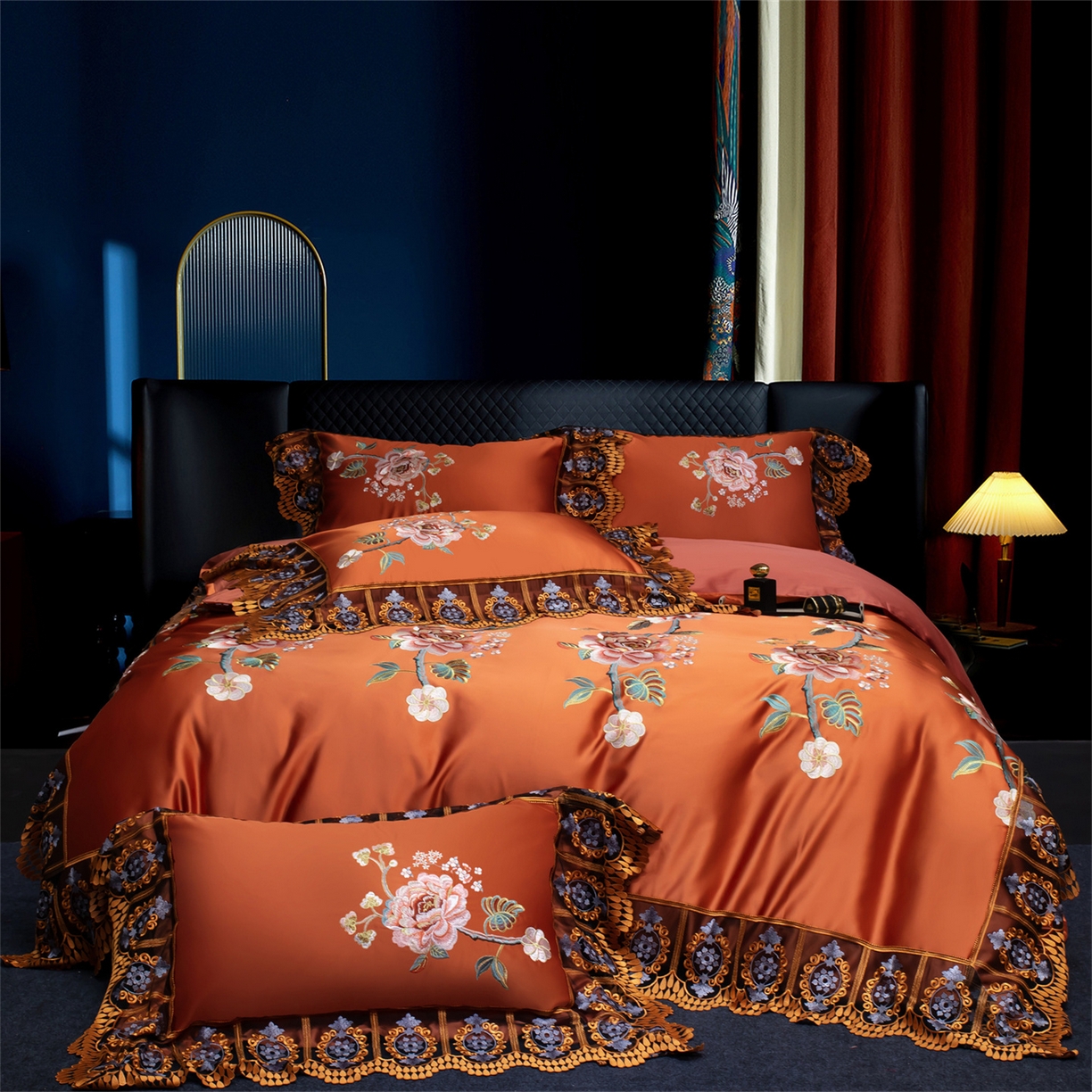 91家纺网 家纺一手货源 找家纺 （总）OL家纺 2026新款高精密苏绣蕾丝四件套