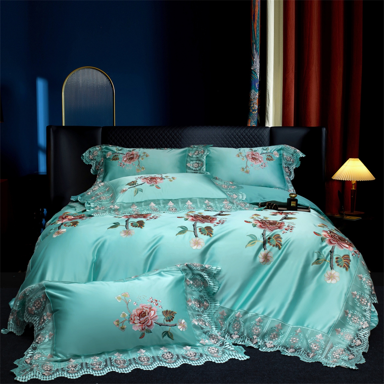 91家纺网 家纺一手货源 找家纺 （总）OL家纺 2026新款高精密苏绣蕾丝四件套