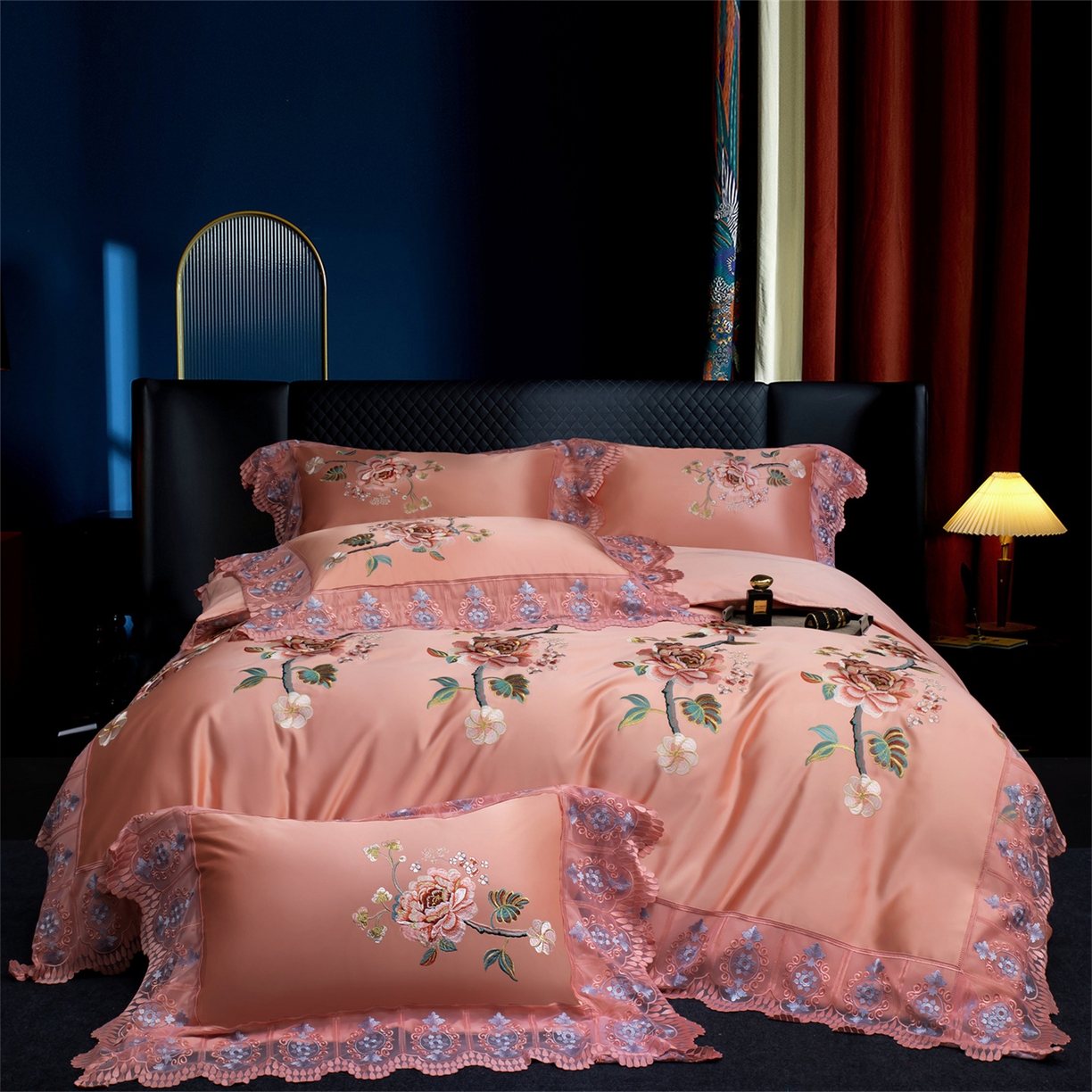 91家纺网 家纺一手货源 找家纺 （总）OL家纺 2026新款高精密苏绣蕾丝四件套