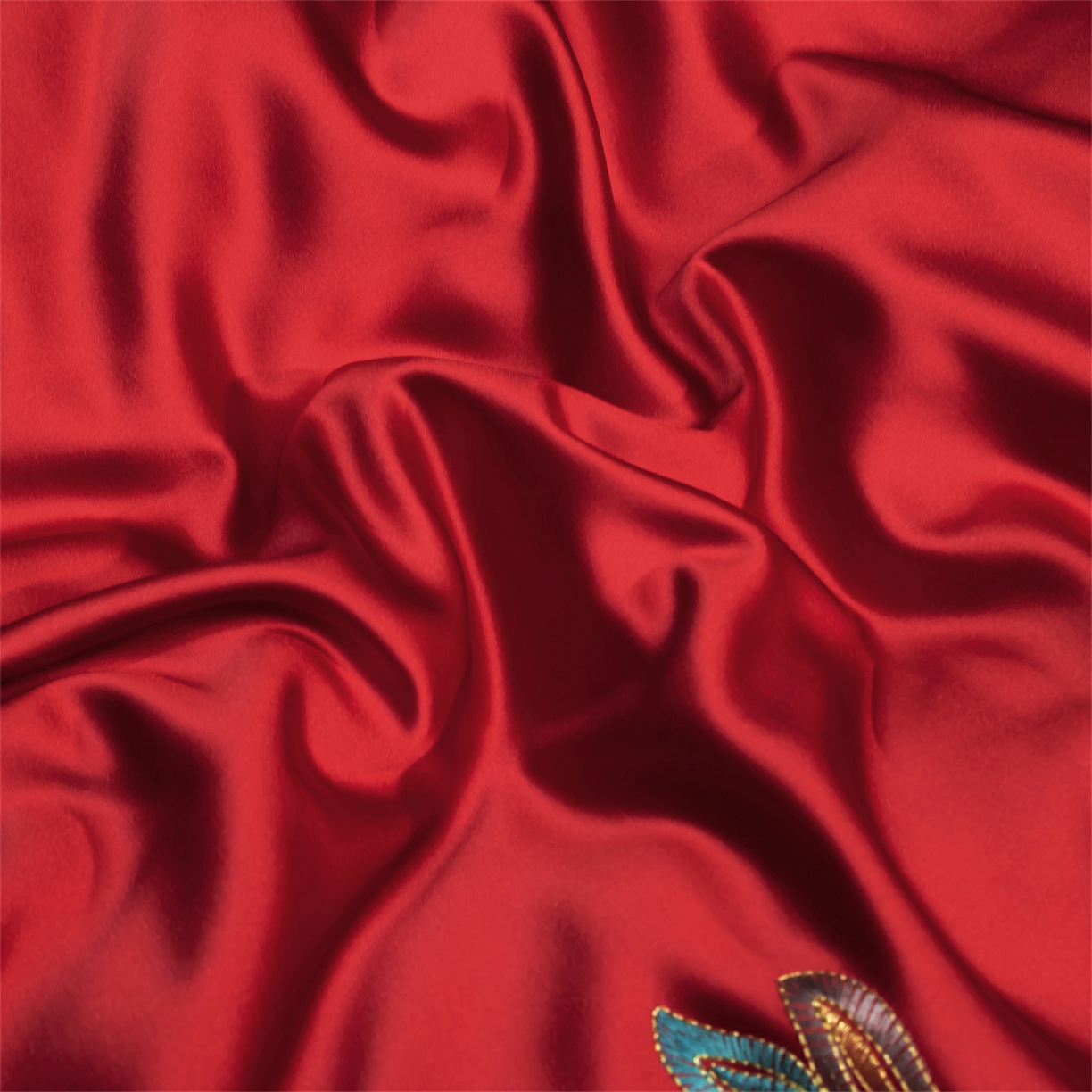 91家纺网 家纺一手货源 找家纺 OL家纺 2026新款高精密苏绣蕾丝四件套 金玉满堂-大红