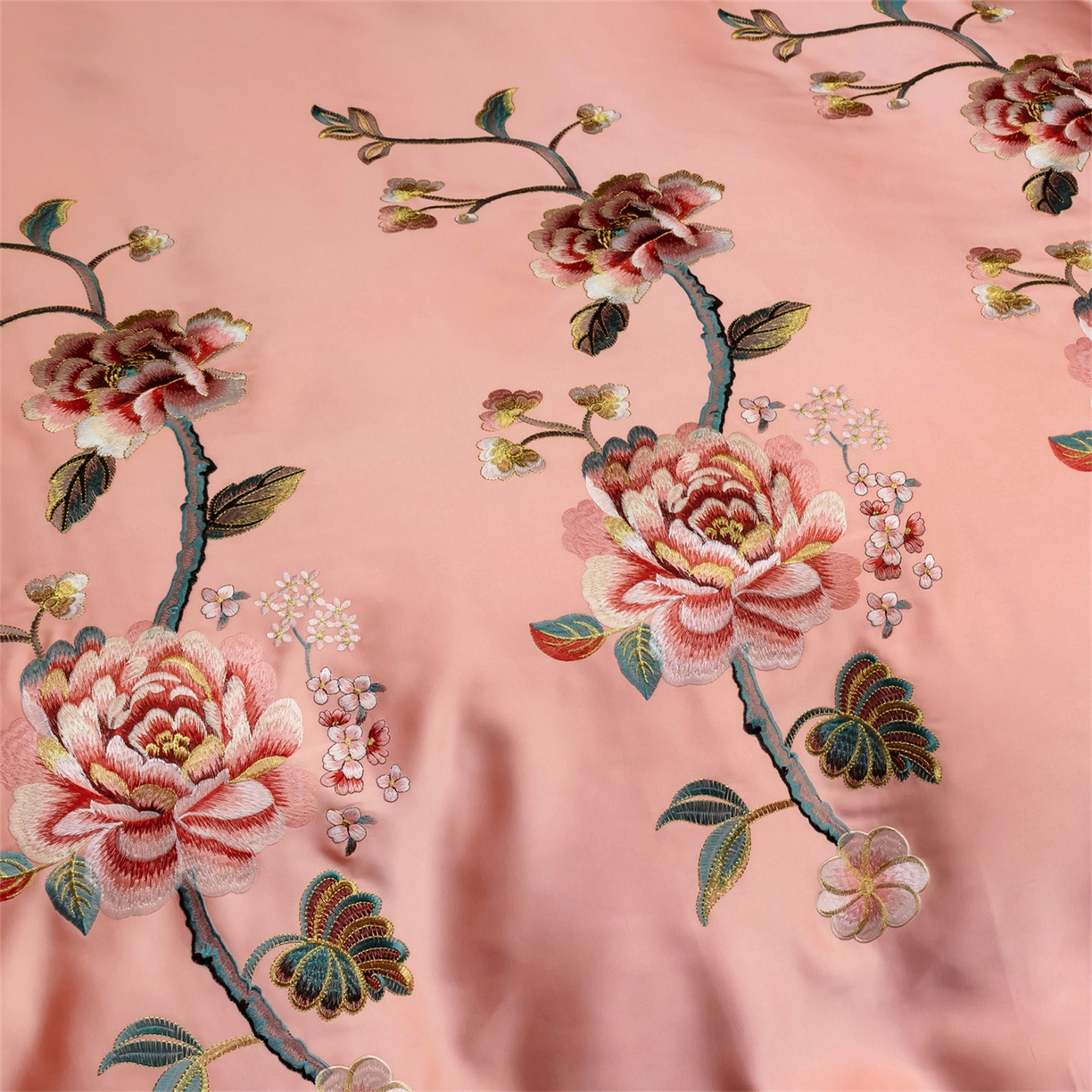 91家纺网 家纺一手货源 找家纺 OL家纺 2026新款高精密苏绣蕾丝四件套 金玉满堂-玉色