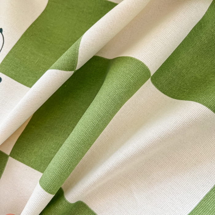 91家纺网 家纺一手货源 找家纺 爱彼家纺 2026新款原棉老粗布凉席席子床单条纹印花床单-粗纱系列一 背包熊