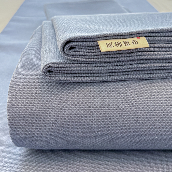 91家纺网 家纺一手货源 找家纺 爱彼家纺 2026新款原棉老粗布凉席席子床单条纹印花床单-粗纱系列一 格调海洋-蓝