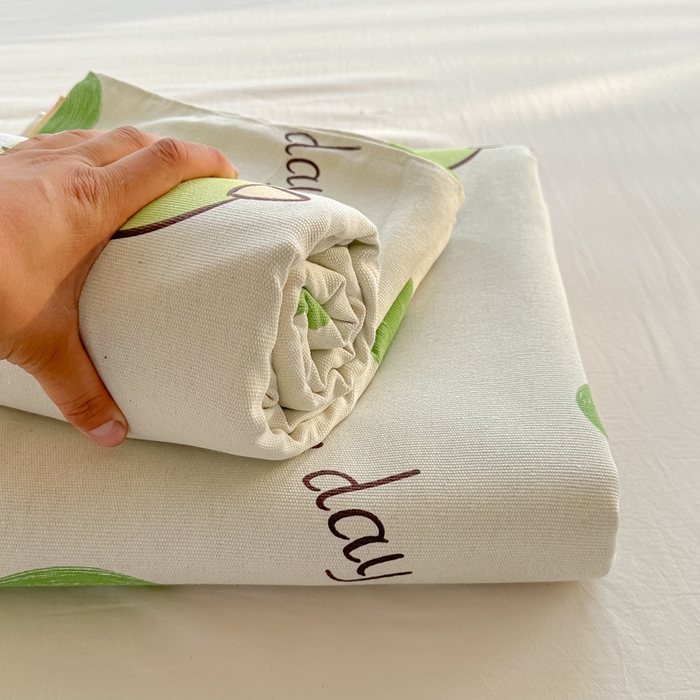 91家纺网 家纺一手货源 找家纺 爱彼家纺 2026新款原棉老粗布凉席席子床单条纹印花床单-粗纱系列一 花妍恐龙