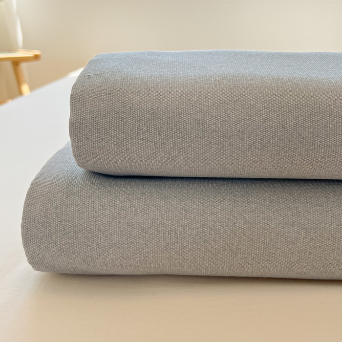 91家纺网 家纺一手货源 找家纺 爱彼家纺 2026新款原棉老粗布凉席席子床单条纹印花床单-粗纱系列一 奇妙空间-灰