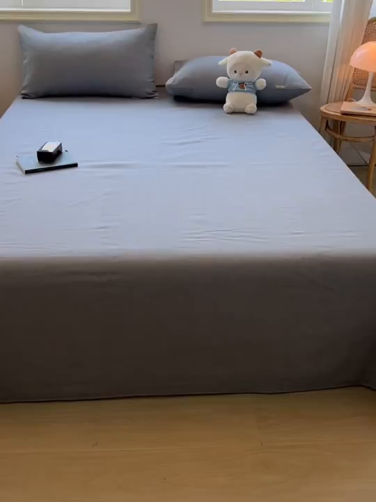 91家纺网 家纺一手货源 找家纺 爱彼家纺 2026新款原棉老粗布凉席席子床单条纹印花床单-粗纱系列一 奇妙空间-灰