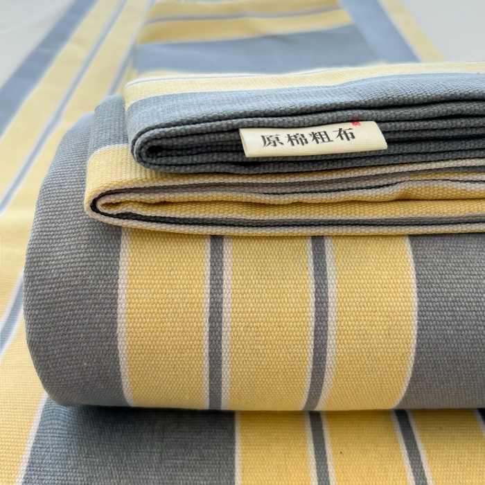 91家纺网 家纺一手货源 找家纺 爱彼家纺 2026新款原棉老粗布凉席席子床单条纹印花床单-粗纱系列一 约定