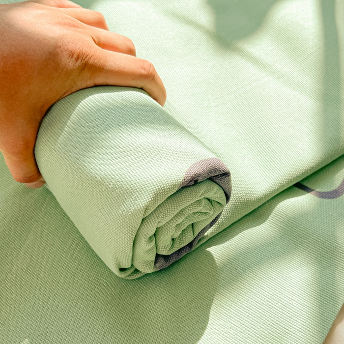 91家纺网 家纺一手货源 找家纺 爱彼家纺 2026新款原棉老粗布凉席席子床单条纹印花床单-粗纱系列一 简兮淡绿