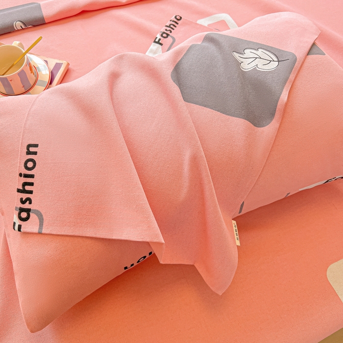 91家纺网 家纺一手货源 找家纺 爱彼家纺 2026新款原棉老粗布凉席席子床单条纹印花床单-粗纱系列一 粉红简兮