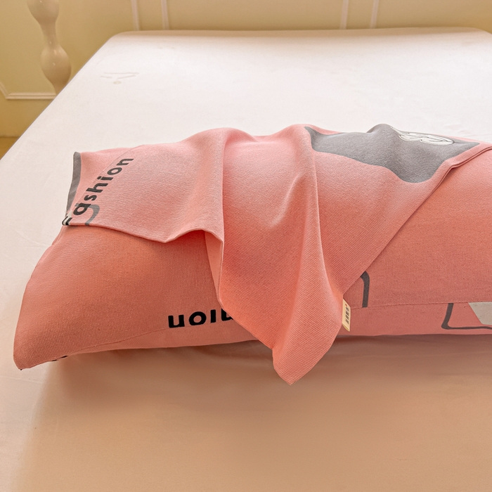 91家纺网 家纺一手货源 找家纺 爱彼家纺 2026新款原棉老粗布凉席席子床单条纹印花床单-粗纱系列一 粉红简兮