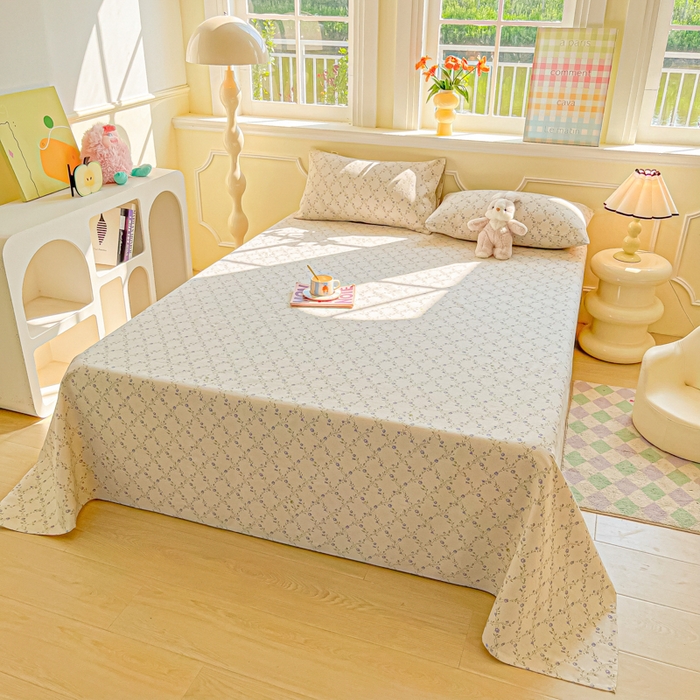 91家纺网 家纺一手货源 找家纺 爱彼家纺 2026新款原棉老粗布凉席席子床单条纹印花床单-粗纱系列一 菱形诺溪