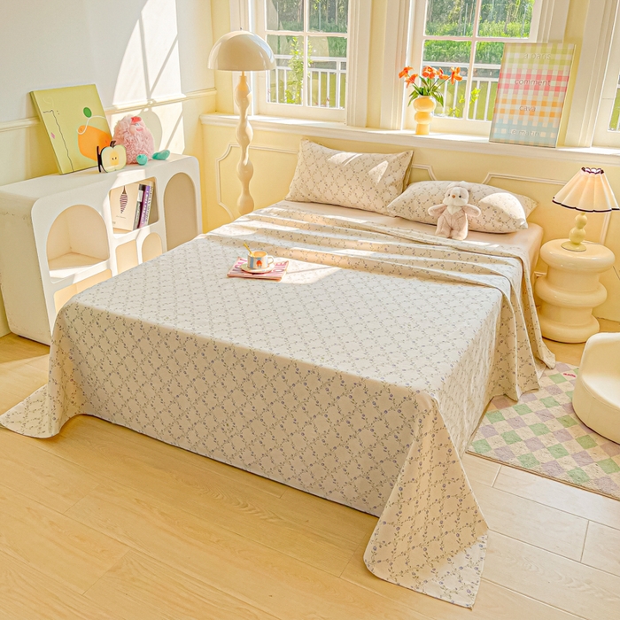 91家纺网 家纺一手货源 找家纺 爱彼家纺 2026新款原棉老粗布凉席席子床单条纹印花床单-粗纱系列一 菱形诺溪