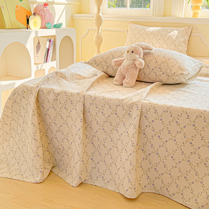 91家纺网 家纺一手货源 找家纺 爱彼家纺 2026新款原棉老粗布凉席席子床单条纹印花床单-粗纱系列一 菱形诺溪